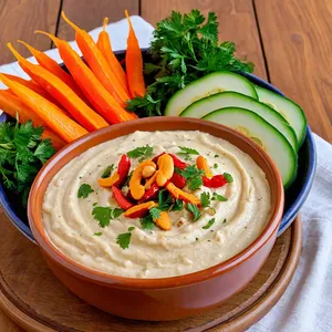 Хумус с печеными перцами и кешью