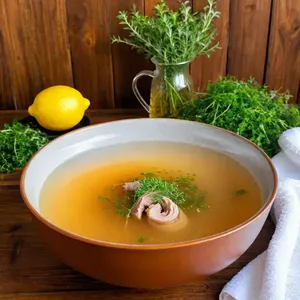Костный бульон с чабрецом и лимонной цедрой