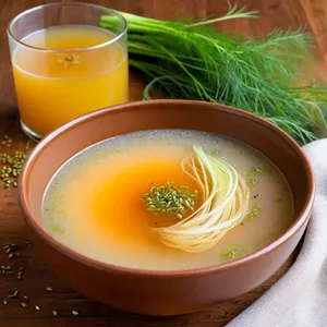 Костный бульон с фенхелем и цедрой апельсина