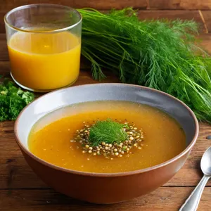 Костный бульон с укропом и семенами горчицы