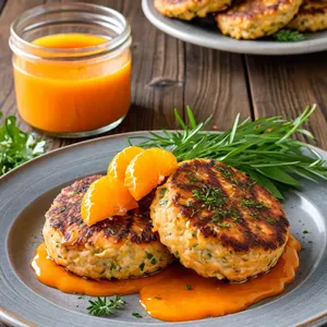 Котлеты из кеты с эстрагоном и апельсиновым соусом