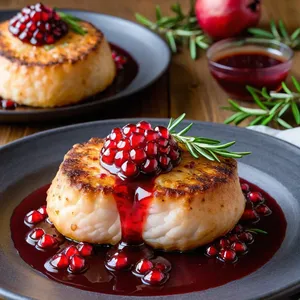 Котлеты из палтуса с розмарином и гранатовым соусом