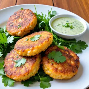 Котлеты из пангасиуса с кинзой и лаймовым соусом