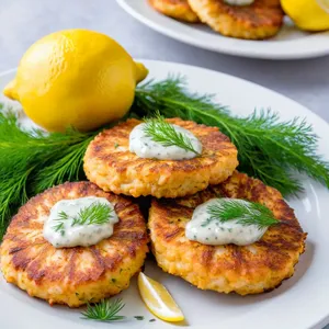 Котлеты из сига с укропом и лимонным соусом