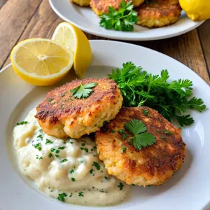 Котлеты из зубатки с петрушкой и лимонным соусом