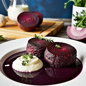 Котлеты с печеной свеклой и козьим сыром