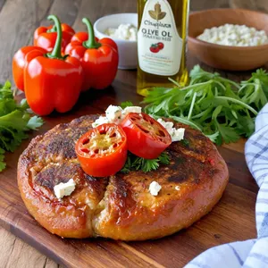 Котлеты с печеным перцем и фетой