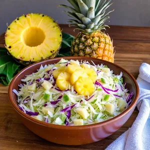Коул-слоу с ананасом и кокосовой стружкой