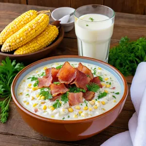Кулеш с беконом и кукурузой