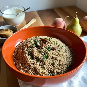 Кулеш с копченой грушей и ячневой крупой