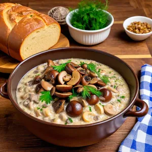 Кулеш с копченостями и грибами