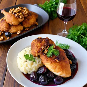 Куриные отбивные с черносливом и грецким орехом