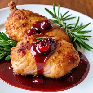 Куриные отбивные с вишней и розмарином