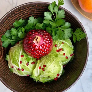 Квашеная капуста с гранатом и кинзой