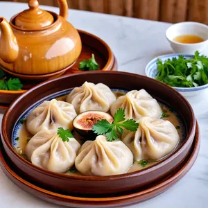 Манты с инжиром и уткой