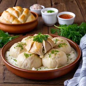 Манты с капустой и индейкой