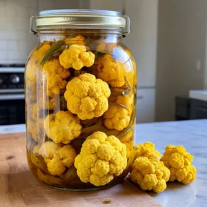 Маринованная цветная капуста с куркумой и тмином