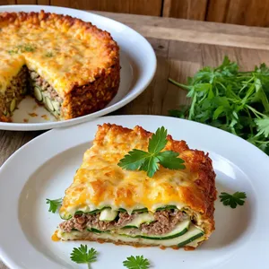 Мясная запеканка с кабачками и сыром