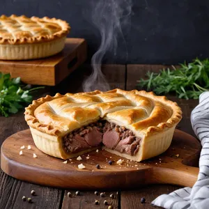 Мясной пирог с говядиной и черным перцем