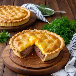 Мясной пирог с говядиной и горчицей