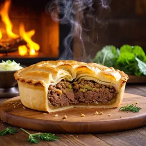 Мясной пирог с капустой и фаршем