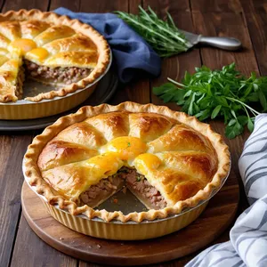 Мясной пирог с картофелем и зеленью