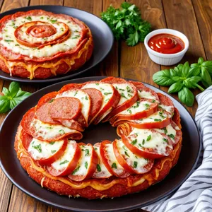 Мясные спиральки с пепперони и моцареллой