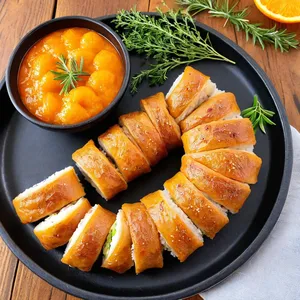 Мясные веерки с апельсиновым чатни и тимьяном