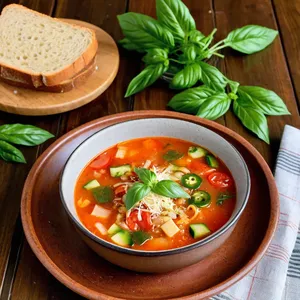 Минестроне с кабачками и базиликом