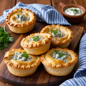 Мини-пирожки с говядиной и сыром дор блю