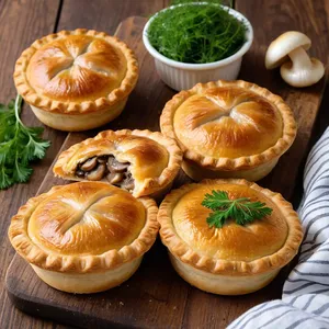 Мини-пирожки с грибами и луком