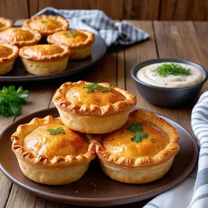 Мини-пирожки с курицей и печеными перцами