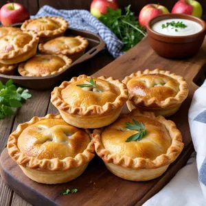 Мини-пирожки с печенью и яблоками