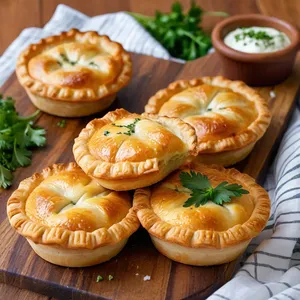 Мини-пирожки с сыром и чесноком