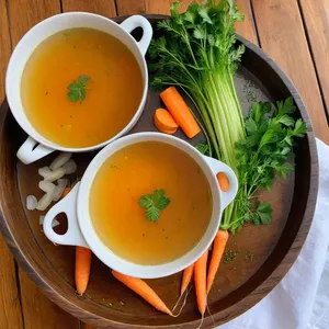 Овощной бульон с корнем солодки и чабрецом