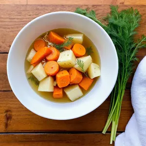 Овощной бульон с пастернаком и укропом