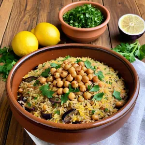 Овощной плов с баклажанами и нутом