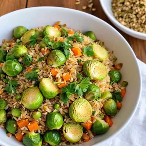 Овощной плов с брюссельской капустой и кунжутом