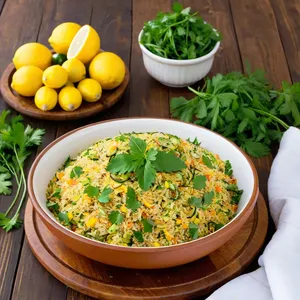 Овощной плов с кабачками и кинзой