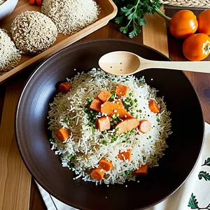 Овощной плов с топинамбуром и кунжутом