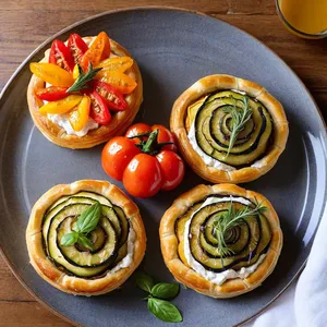 Овощные корзинки с козьим сыром и медом