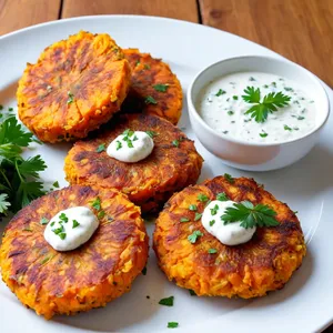 Овощные котлеты с бататом и рисовой мукой