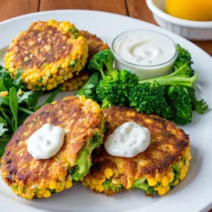 Овощные котлеты с брокколи и кукурузой
