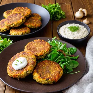 Овощные котлеты с грибами и овсянкой