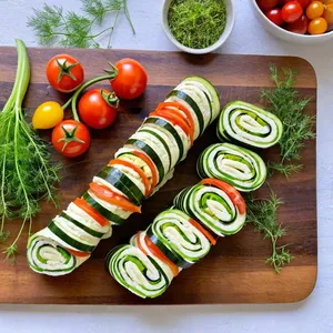 Овощные рулетики с творожной начинкой