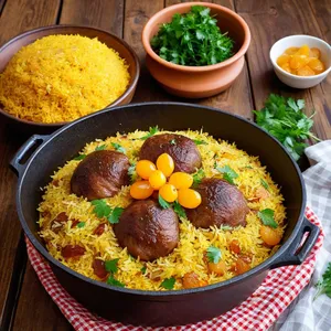 Плов с бараниной и алычой