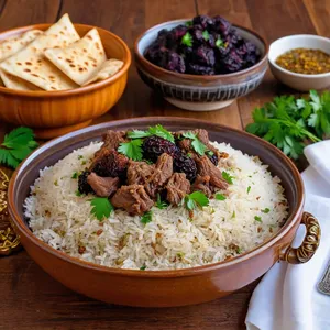 Плов с бараниной и шелковицей