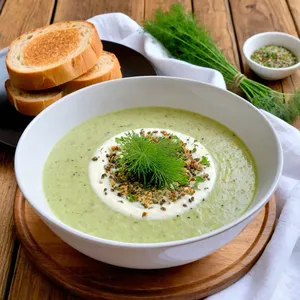Потаж из кабачков с чесноком и сливочным сыром
