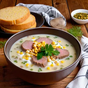 Рассольник с дичью и кукурузой