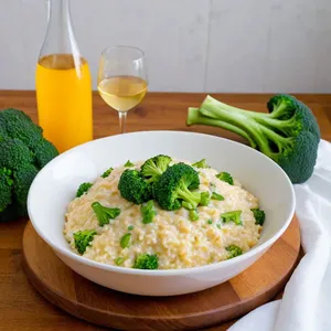 Ризотто с брокколи и чеддером